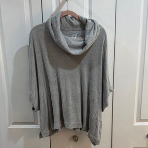 Plus size Barefoot Dreams Muted Blue Grey Cozy Chic Ultralite Cowl Neck Sweater